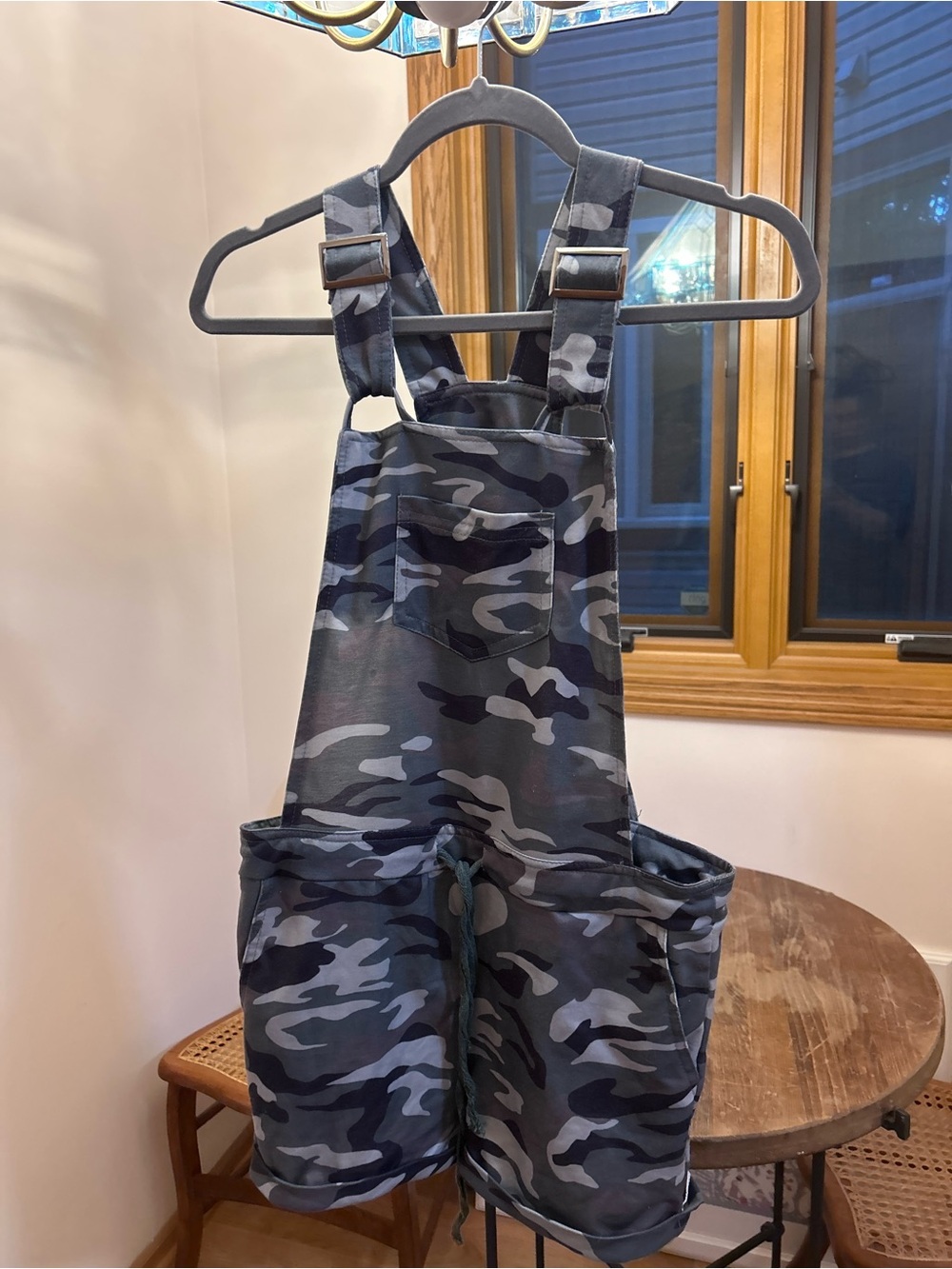 Camouflage Short Overalls in Gray Camo
